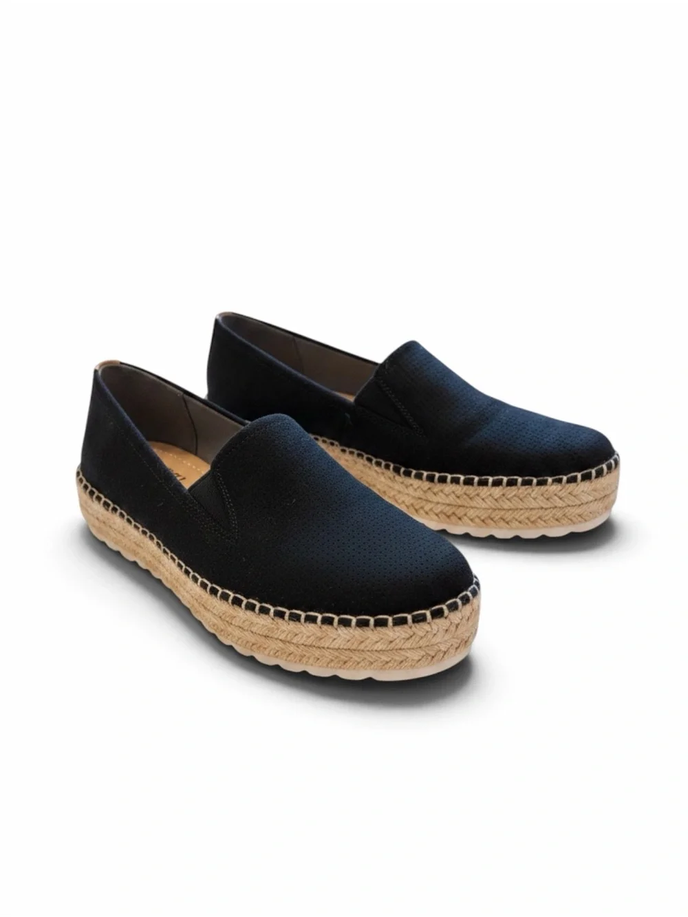 Dr Scholls Black Sunray Espadrille Slip On Platforms Size 7